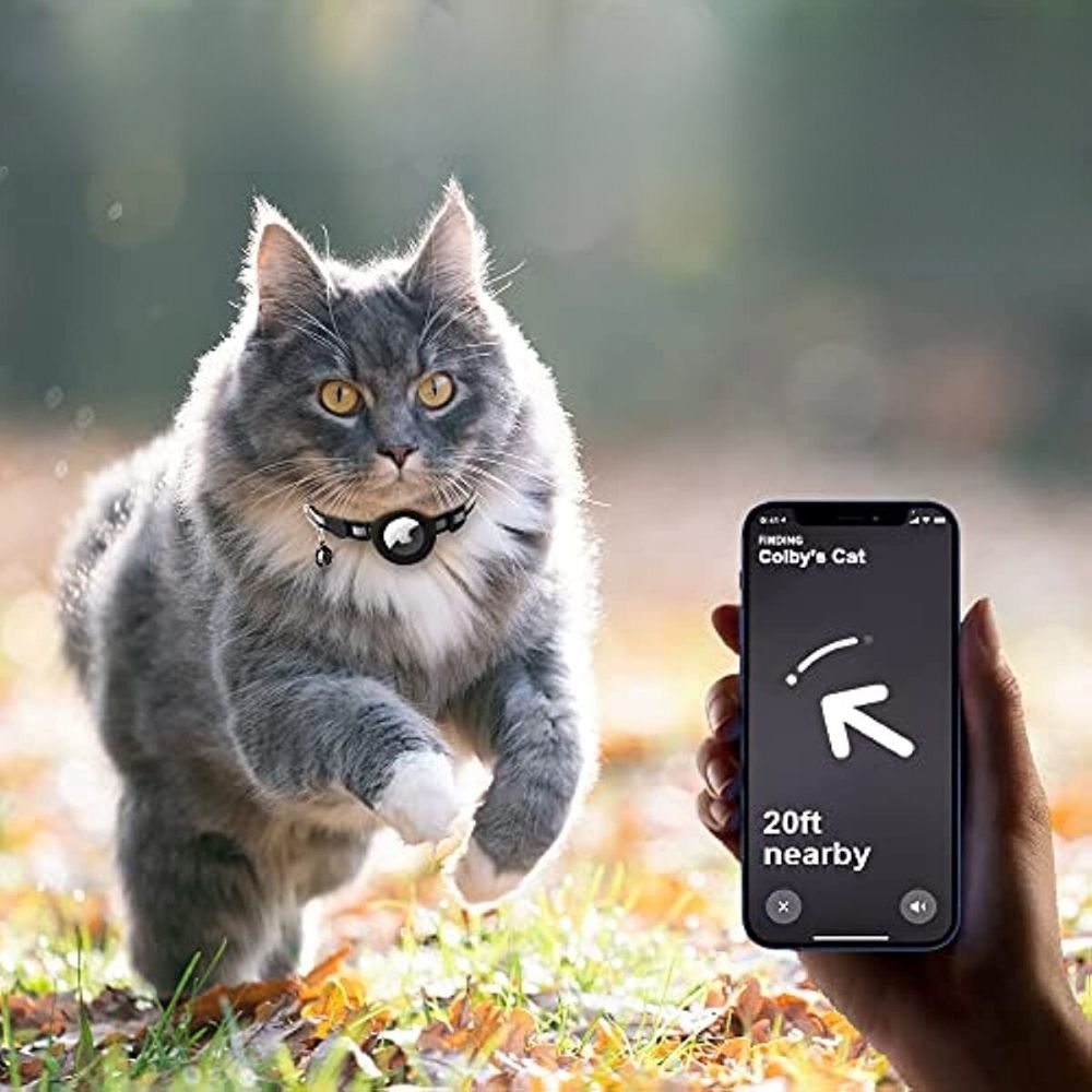 Obroża GPS dla kota, nylonowa, odblaskowa, z szybkim zapięciem, wygodna, zapewniająca optymalną widoczność w nocy i bezpieczne przygody.