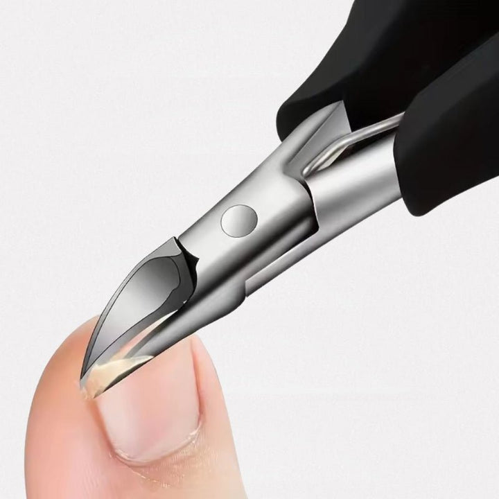 Precyzyjne cążki do wrastających paznokci, cienka zakrzywiona główka, ergonomiczny design, trwały materiał, akcesorium do pielęgnacji