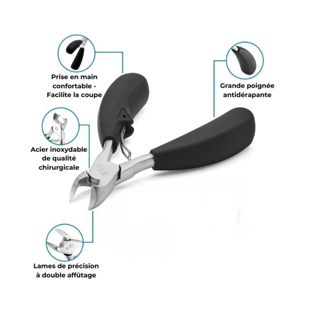 Precyzyjne cążki do wrastających paznokci, cienka zakrzywiona główka, ergonomiczny design, trwały materiał, akcesorium do pielęgnacji