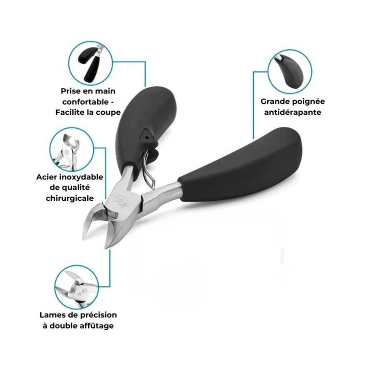 Precyzyjne cążki do wrastających paznokci, cienka zakrzywiona główka, ergonomiczny design, trwały materiał, akcesorium do pielęgnacji