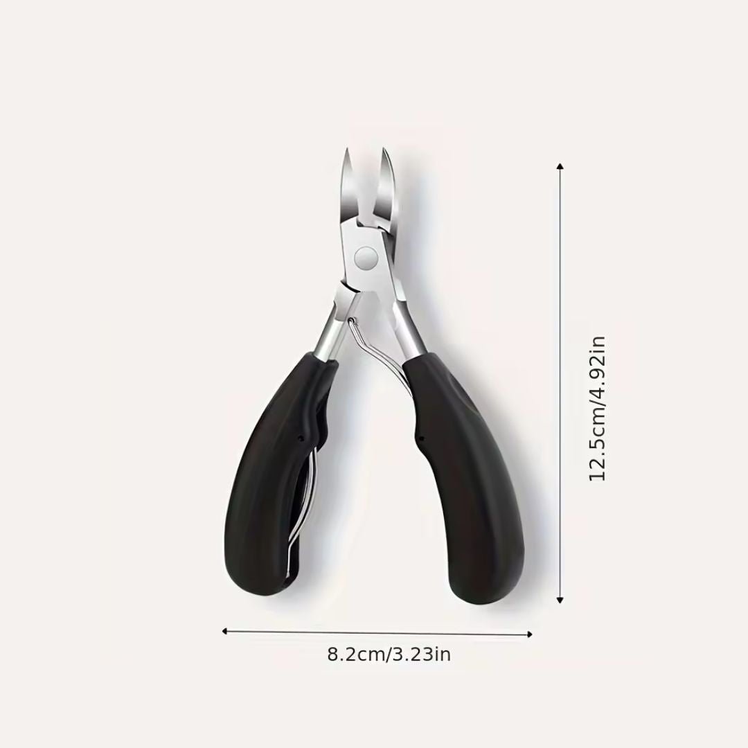 Precyzyjne cążki do wrastających paznokci, cienka zakrzywiona główka, ergonomiczny design, trwały materiał, akcesorium do pielęgnacji