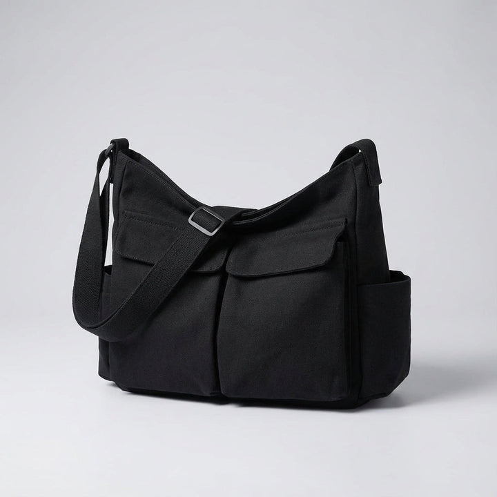 Unisexowa płócienna torba listonoszka na ramię. Duża pojemność, wygodna torba crossbody na codzień.