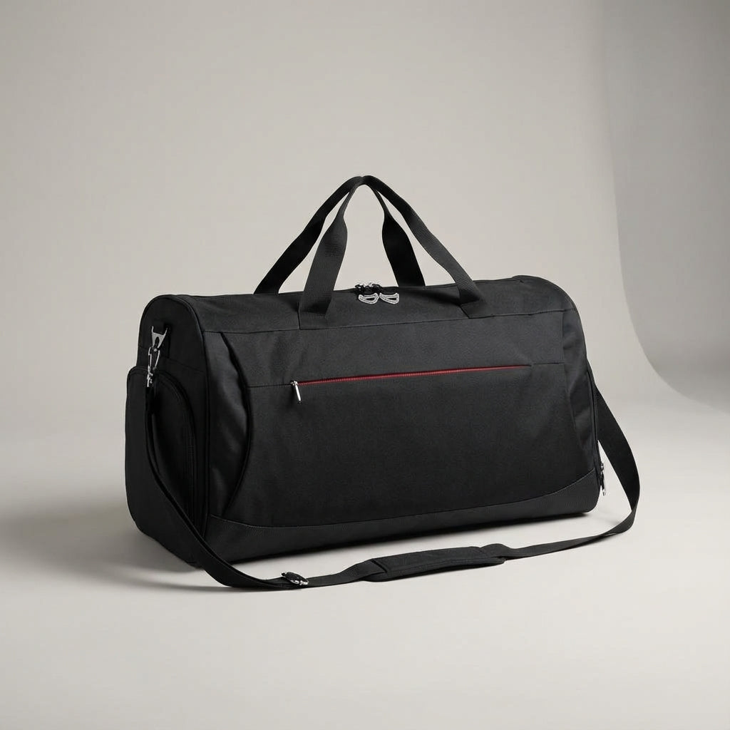 Uniseksowa torba podróżna DufflePro 45L na buty, czarna, wodoodporna. Idealna na trening i krótki wyjazd.
