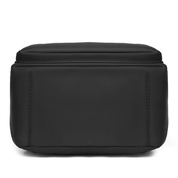 Damski plecak na laptopa z czarnej skóry PU, modny i funkcjonalny, idealny do pracy.