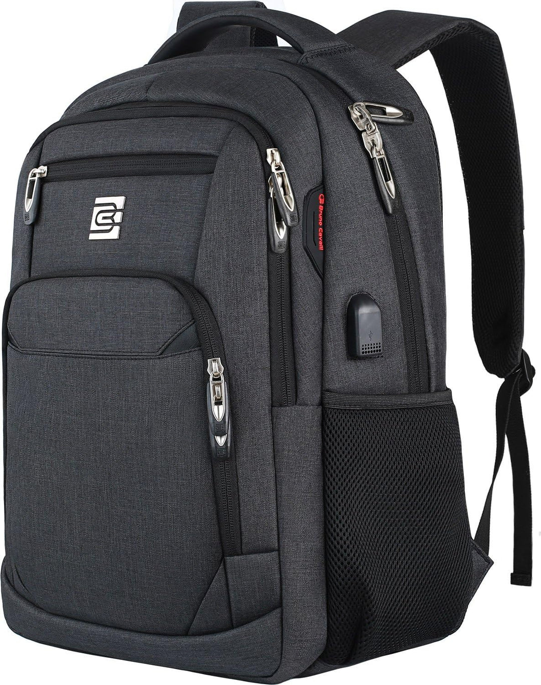 Ukryte zamki plecaka antykradzieżowego na laptopa z portem USB.
