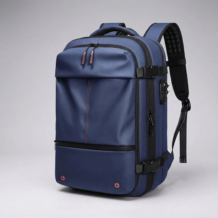 Stylowy, wodoodporny plecak unisex TravelCompress, idealny na miejskie podróże i do pracy z laptopem.