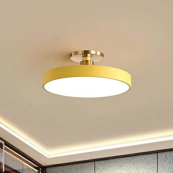 Okrągła lampa sufitowa LED w stylu nordyckim do sypialni, akrylowa, pół-ccewkowa