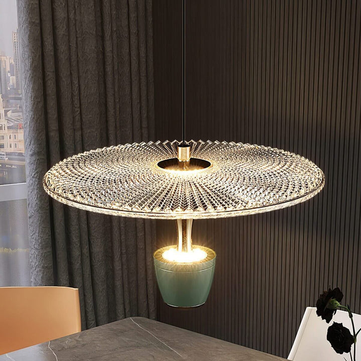 Nowoczesna lampa wisząca LED w kształcie tarczy