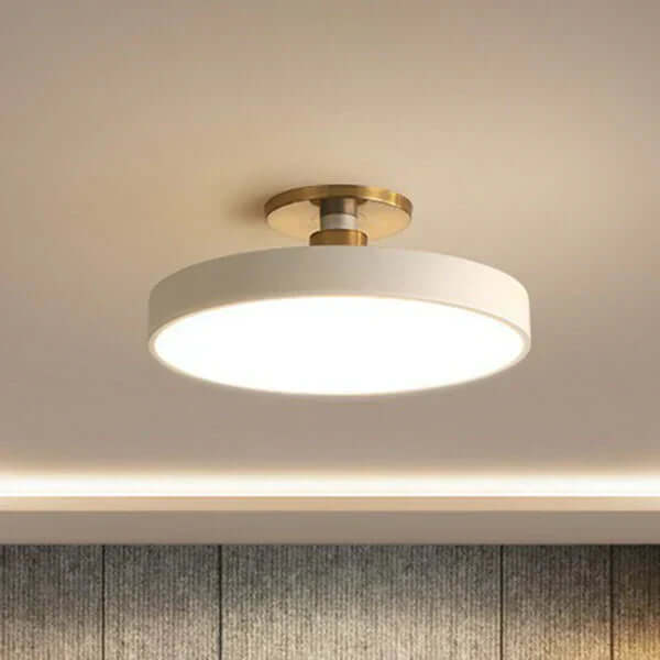 Okrągła lampa sufitowa LED w stylu nordyckim do sypialni, akrylowa, pół-ccewkowa