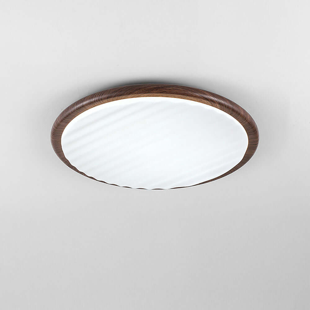 Okrągła Lampa Sufitowa LED z Giętego Drewna do Sypialni