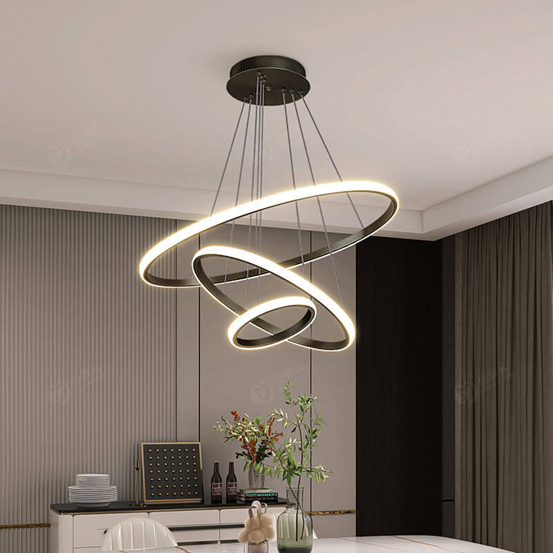 Nowoczesna lampa sufitowa z 3 pierścieniami