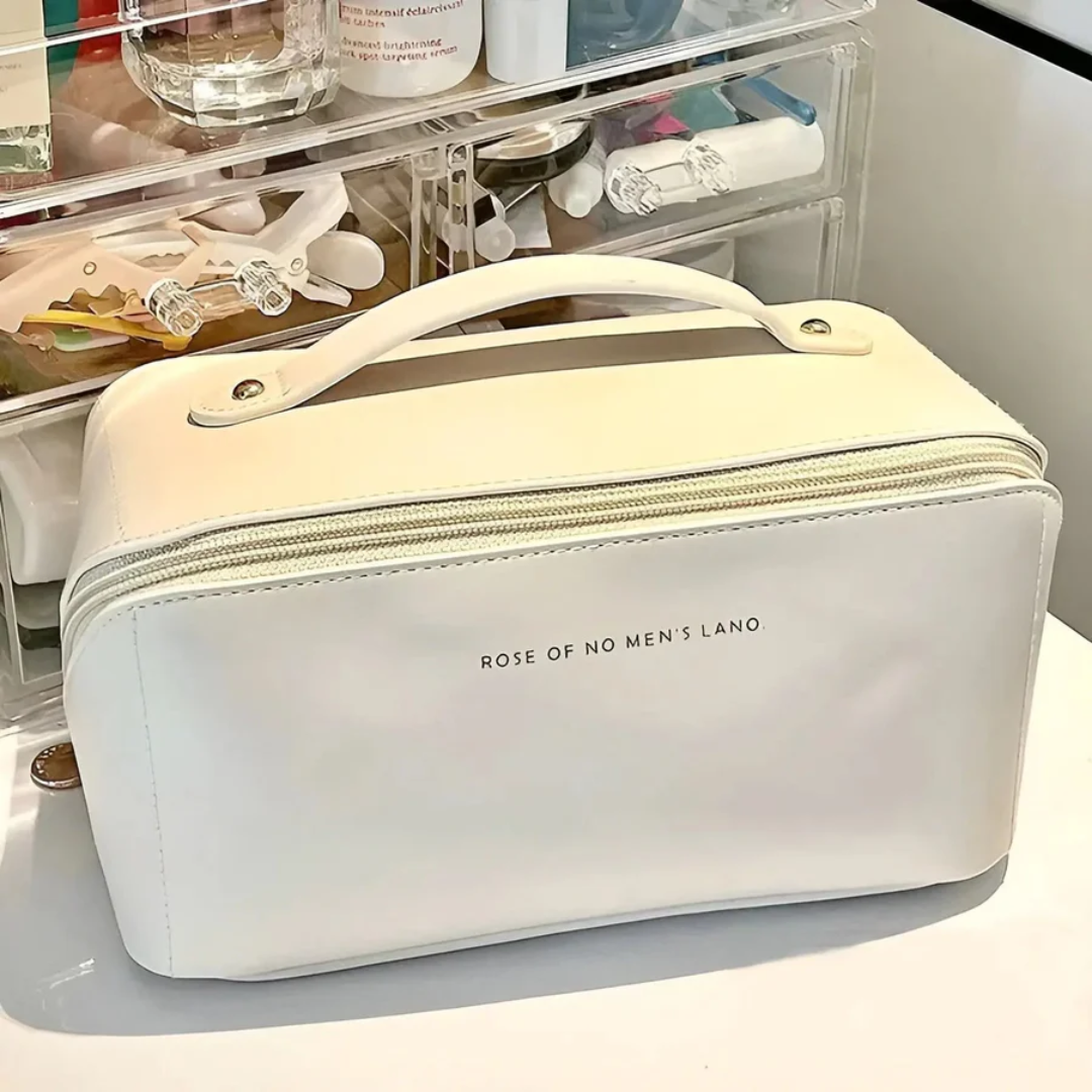 Damska kosmetyczka BeautyGuard, wodoodporna, idealna na podróż. Elegancki organizer na makijaż i akcesoria.