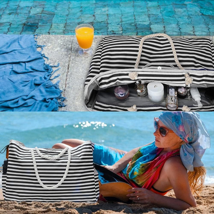 Wszechstronna wodoodporna torba plażowa/podróżna CoastCarry XXL z saszetką. Duża pojemność, idealna na lato.