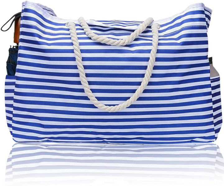 Damska torba plażowa CoastCarry XXL, wodoodporna, z odpinaną saszetką. Duża, idealna na lato, plażę i podróże.