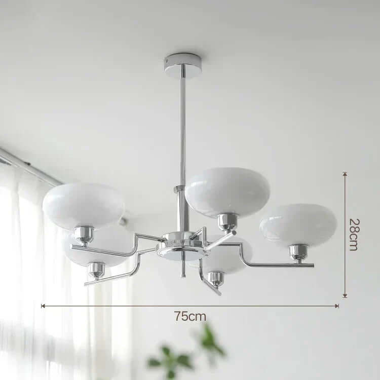 Detal chromowany biały lampy sufitowej Bauhaus