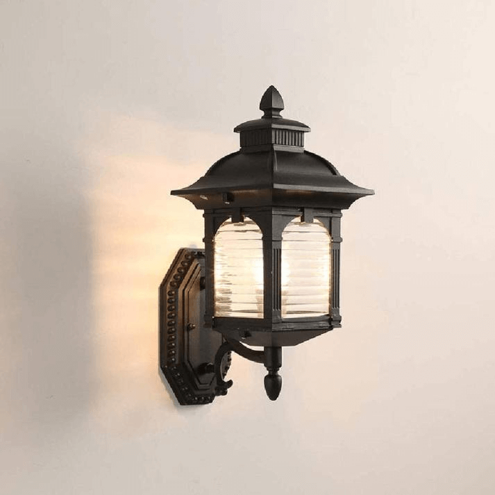 Zewnętrzna Lampa Ścienna w Stylu Vintage - Antyczne Szkło
