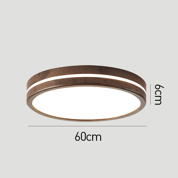 Okrągła Lampa Sufitowa Drewniana - Minimalistyczne Oświetlenie LED