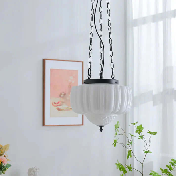 Nowoczesna minimalistyczna biała lampa wisząca