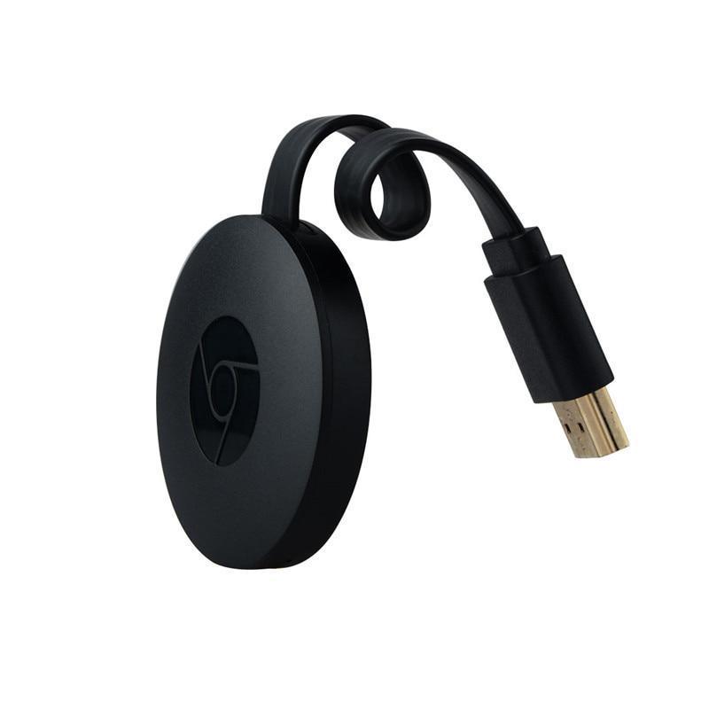 Kompaktowy, czarny odtwarzacz wideo 1080p, podłączany przez HDMI i Wi-Fi, do strumieniowania HD z Androida, iPhone'a na telewizor.