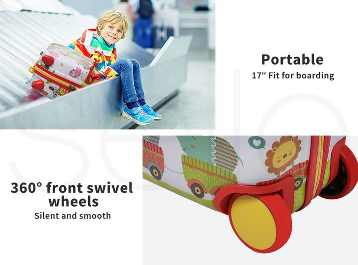 Funkcjonalna walizka jeżdżąca dla dzieci z ośmiornicą. Zabawka i bagaż w jednym, idealna do podróży.