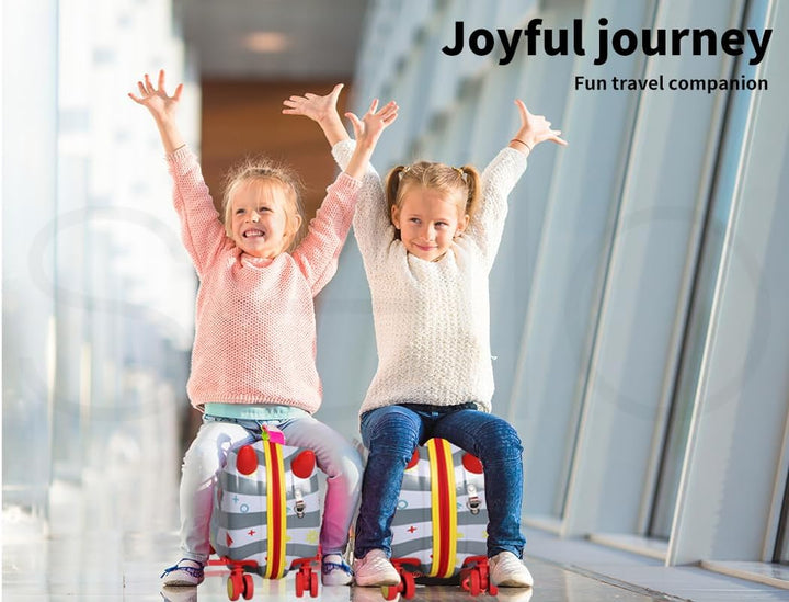 Innowacyjna walizka podróżna z hulajnogą, motyw ośmiornicy. Idealny bagaż podręczny dla malucha.