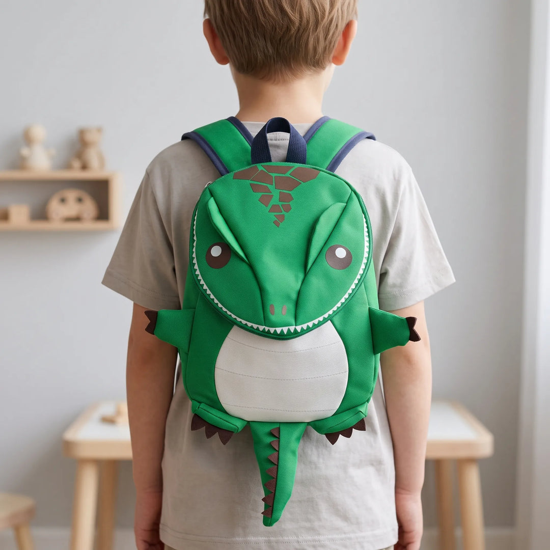 Dziecięcy plecak 3D dinozaur. Kolorowy i wygodny plecak przedszkolny dla chłopca i dziewczynki.