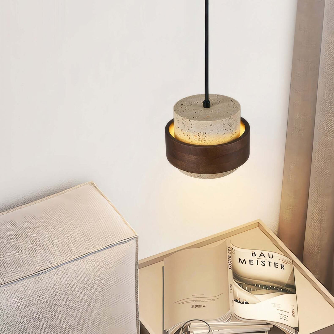Retro kamienna lampa wisząca Wabi-Sabi