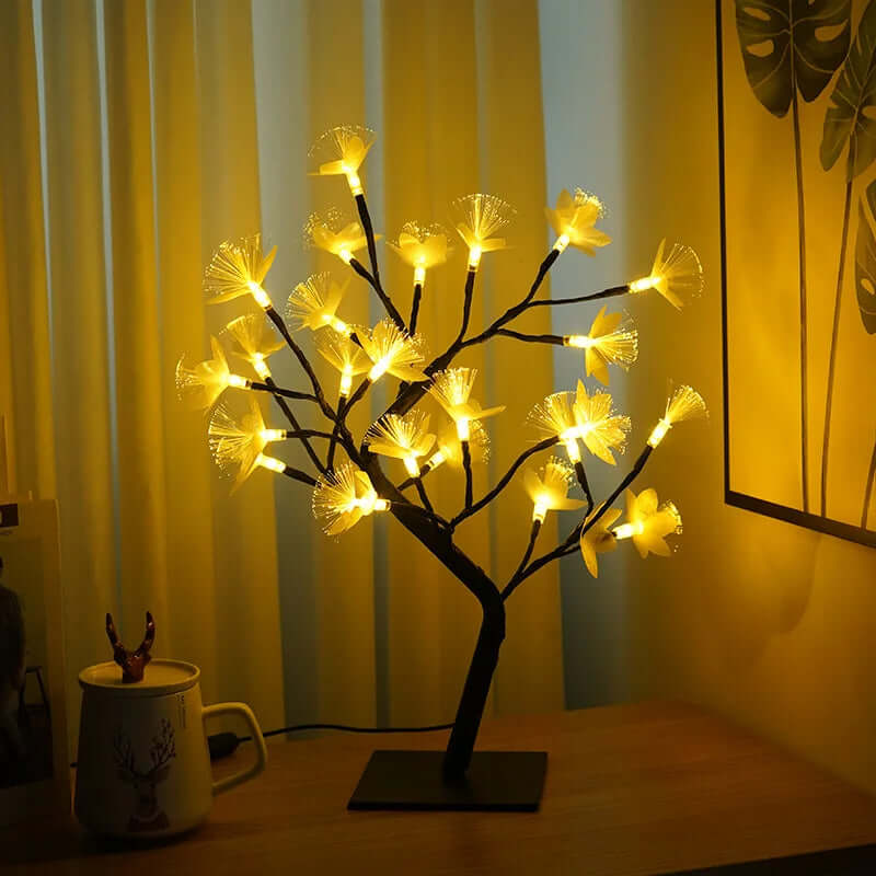 Dekoracyjna Lampa Drzewko Kwiatowe - Delikatne, Bajkowe Światło