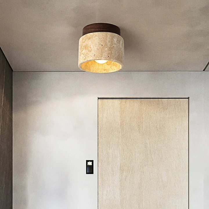 Kremowa lampa sufitowa w japońskim stylu
