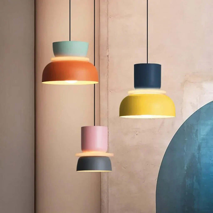 Nordycka lampa wisząca Dulcy z blokami kolorów