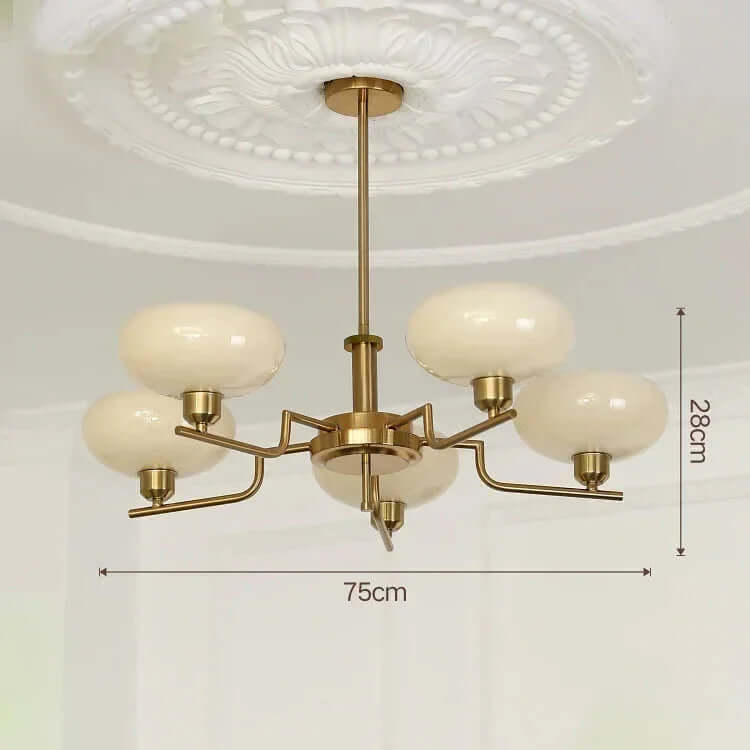 Detal chromowany beż lampy sufitowej Bauhaus