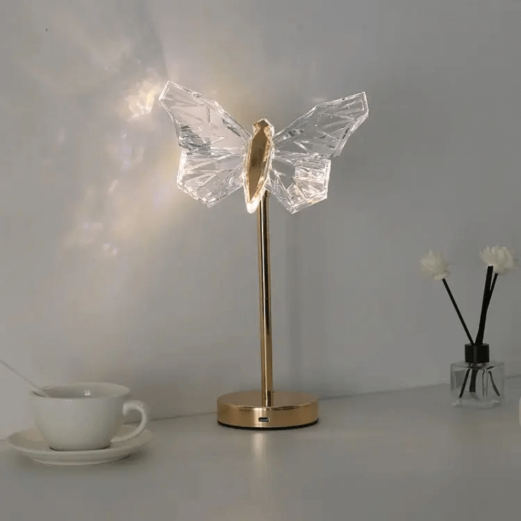 Kryształowa lampa stołowa Motyl