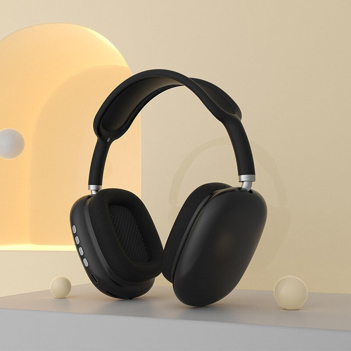 Czarne słuchawki bezprzewodowe z regulowanym pałąkiem, ergonomicznym designem i technologią Bluetooth dla optymalnego komfortu