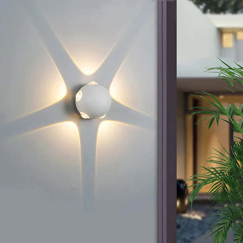 Nowoczesna aluminiowa lampa ścienna w kształcie kuli