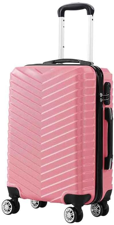 Elegancka damska walizka podróżna Rosemont 20" w kolorze różowego złota, twarda skorupa, kółka spinner.