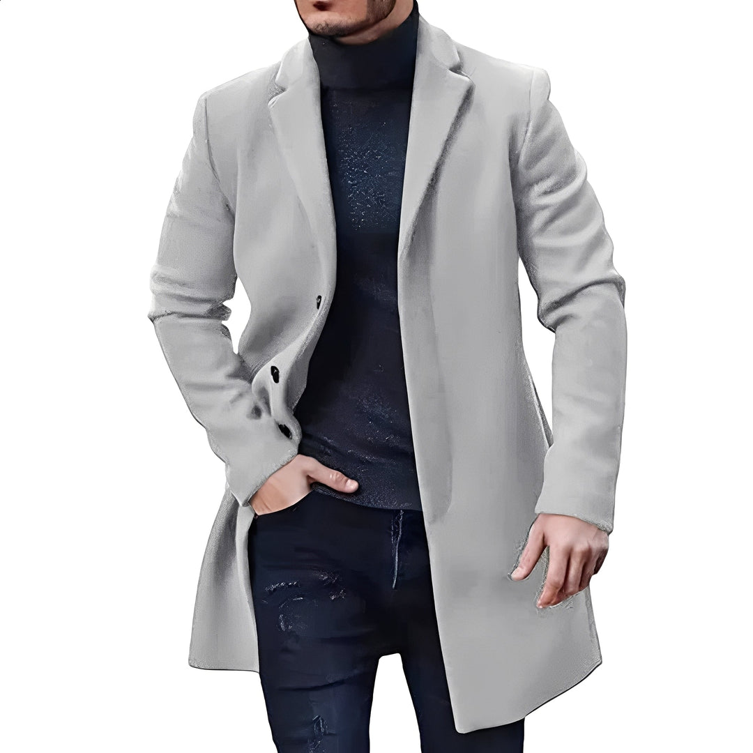 Elegancka kurtka męska średniej długości, idealna na jesień i zimę. Stylowe okrycie wierzchnie dla nowoczesnego mężczyzny.