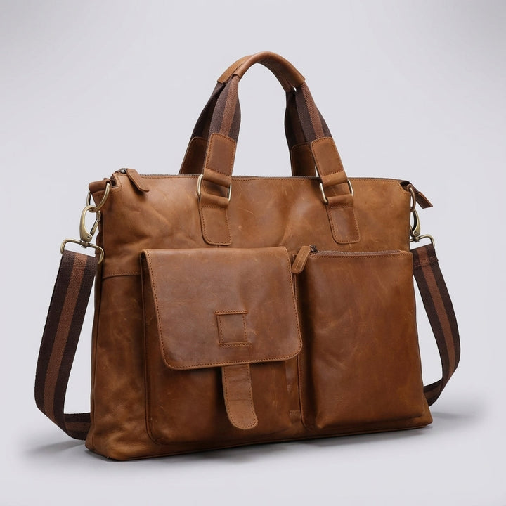 Torba biznesowa vintage, aktówka na laptopa, stylowa i wytrzymała. Doskonała do biura, pracy i podróży.