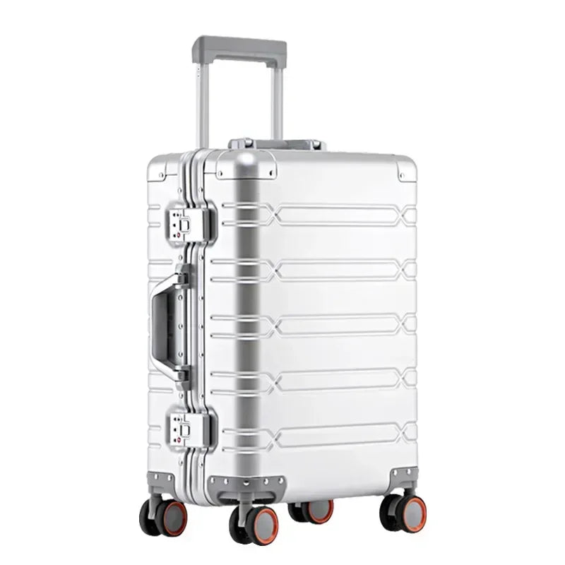 Wytrzymała walizka aluminiowo-magnezowa Vienna Voyager z twardą obudową, solidny kufer chroniący bagaż.