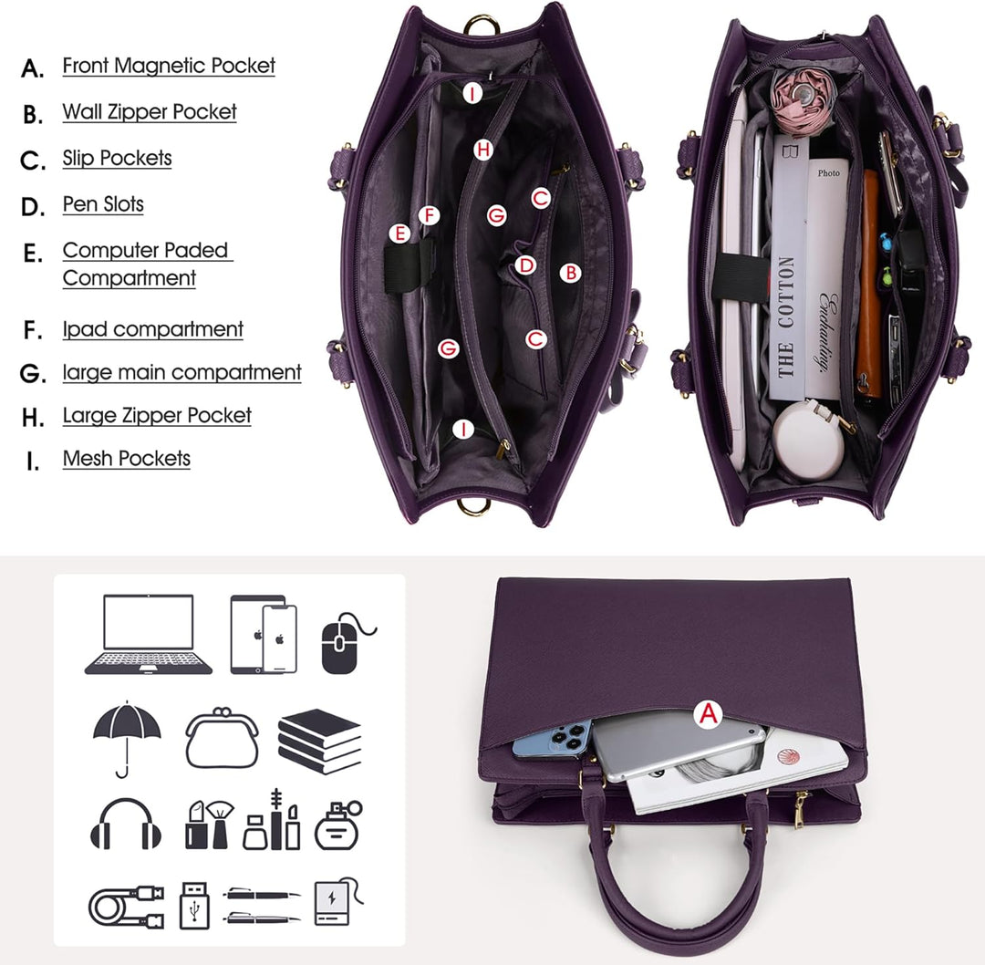 Torba na laptopa dla kobiet, wodoodporna, z organizerem. Elegancki wybór na co dzień.
