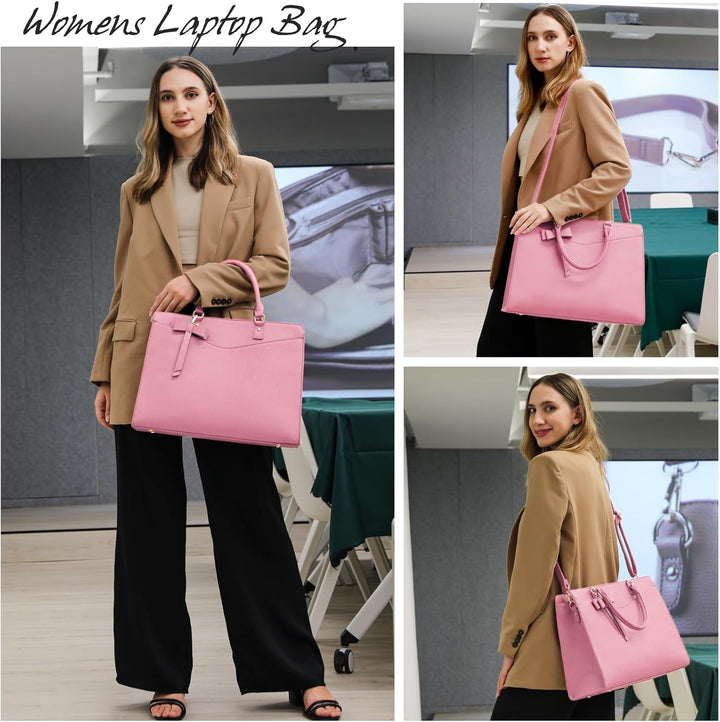Damska torba biurowa na laptopa, wodoodporna, z licznymi kieszeniami. Elegancki prezent dla niej.