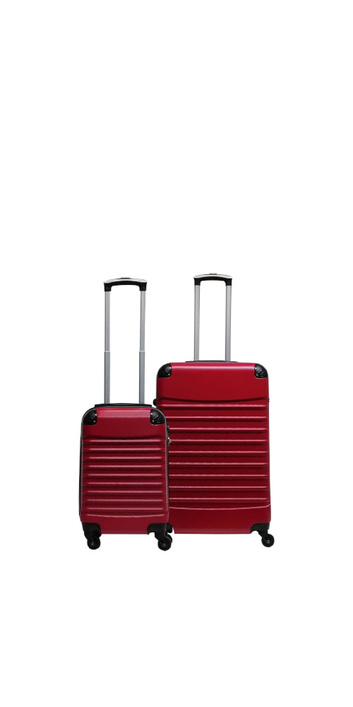 Elegancki dwuczęściowy zestaw twardych walizek podróżnych Siena Rosso, idealny na wakacje i podróże służbowe.