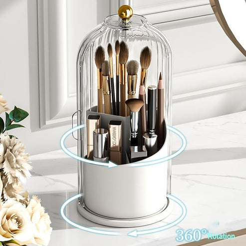 Elegancki, minimalistyczny organizer na pędzle do makijażu i inne kosmetyki. Obrotowa konstrukcja 360°.
