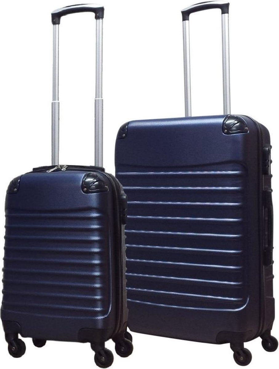 Komplet eleganckich walizek ABS Ventura: twarda XL i S, idealne na podróże samolotem czy autem.
