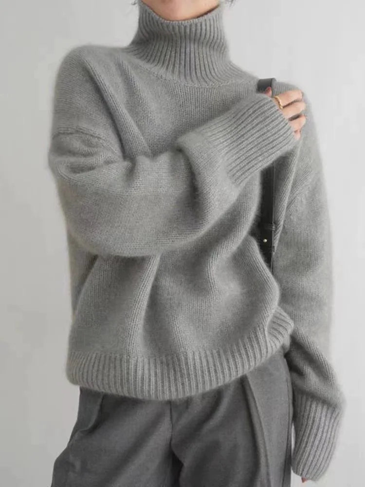 Damski sweter golfowy z lnu, wygodny i elegancki, ponadczasowy design, idealny na każdą okazję, wysokiej jakości materiał