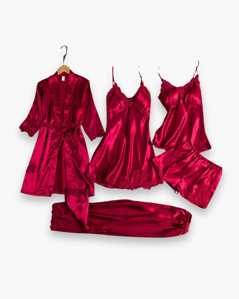 Chic piżama damska z kimono, szorty, top i koszulka na ramiączkach, miękką teksturą, wyrafinowanymi detalami dla nocnego komfortu.