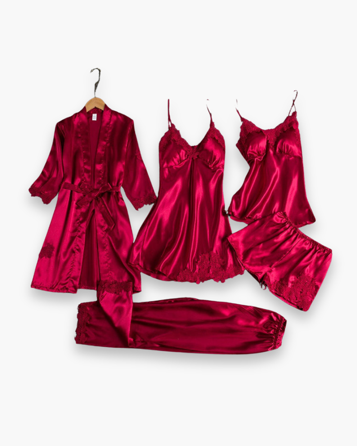 Chic piżama damska z kimono, szorty, top i koszulka na ramiączkach, miękką teksturą, wyrafinowanymi detalami dla nocnego komfortu.