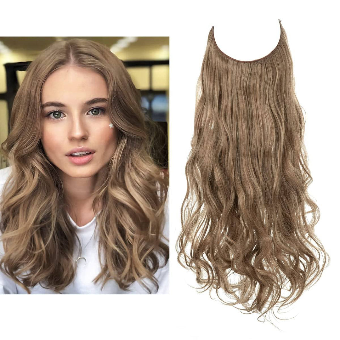 "Extensions capillaires invisibles, volumineuses, look naturel, fibres de haute qualité, accessoires pour femme."