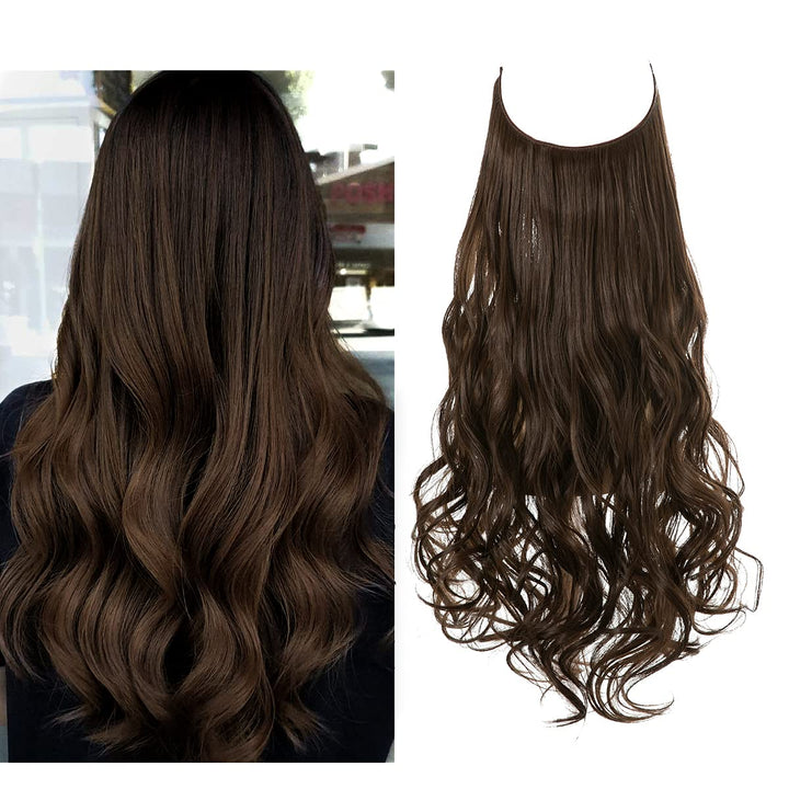 "Extensions capillaires invisibles, volumineuses, look naturel, fibres de haute qualité, accessoires pour femme."