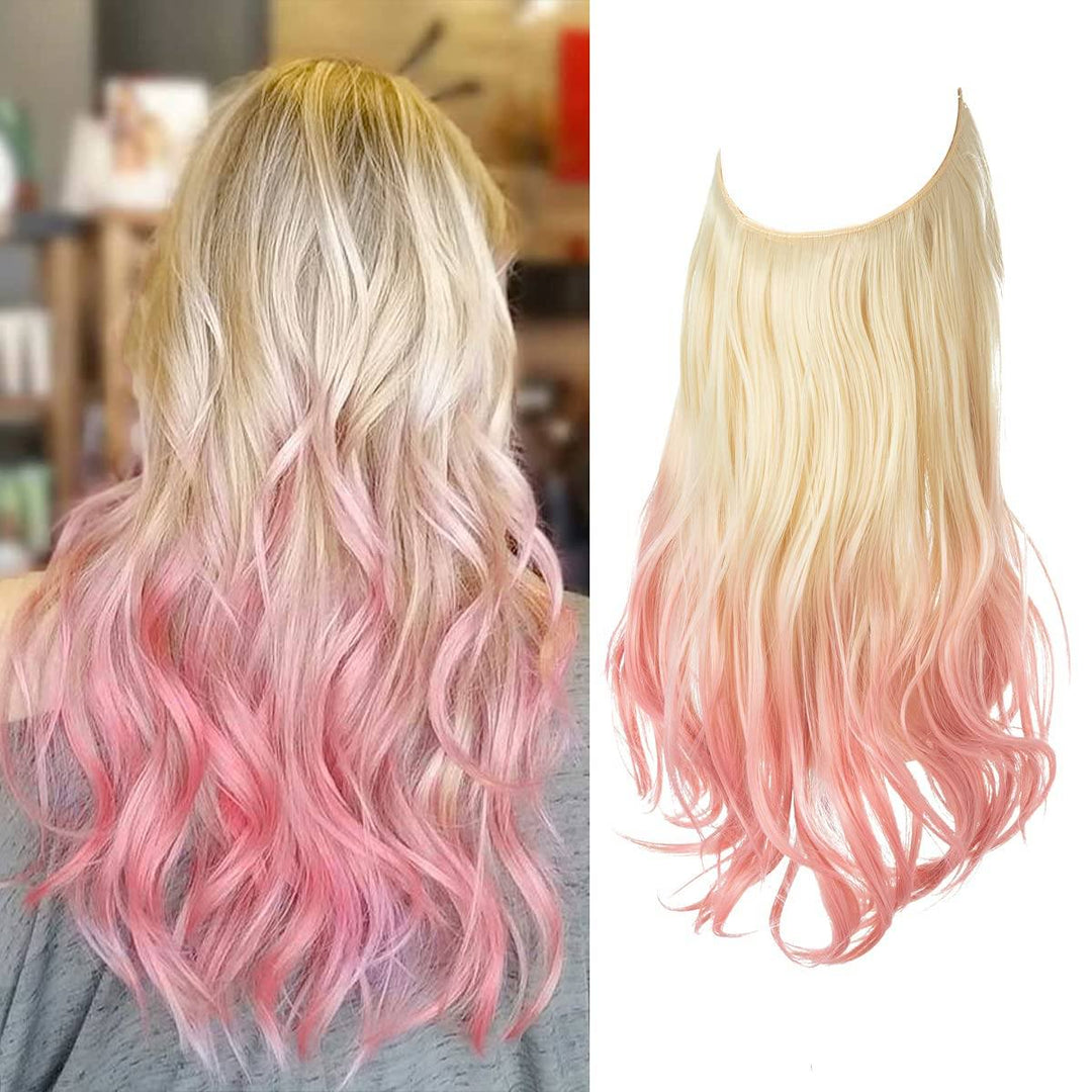 "Extensions capillaires invisibles, volumineuses, look naturel, fibres de haute qualité, accessoires pour femme."