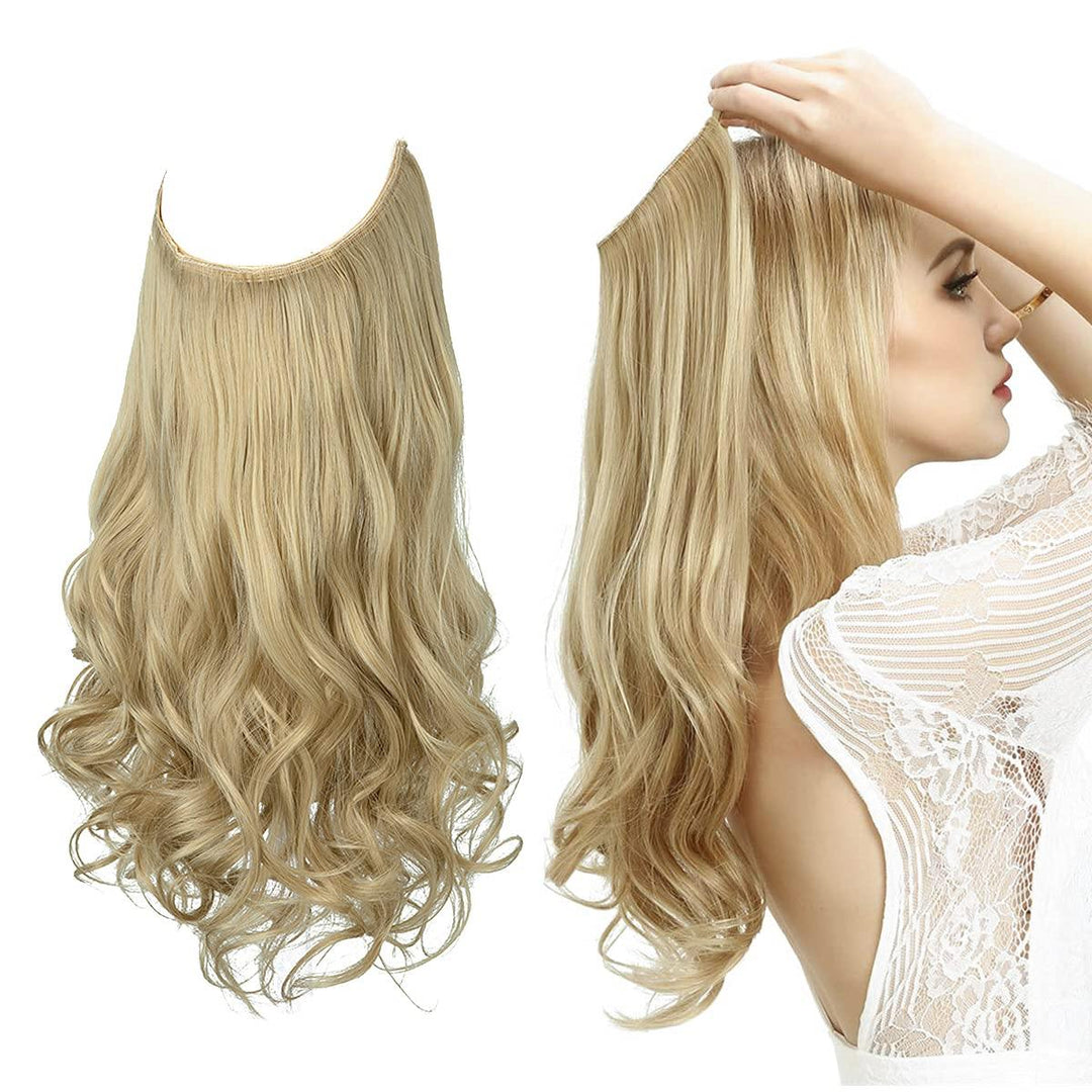 "Extensions capillaires invisibles, volumineuses, look naturel, fibres de haute qualité, accessoires pour femme."
